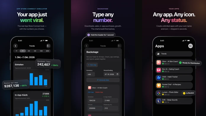 App Store Connect screenshots