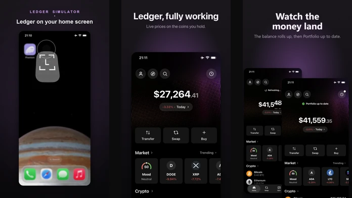 Ledger Wallet Simulator screenshots
